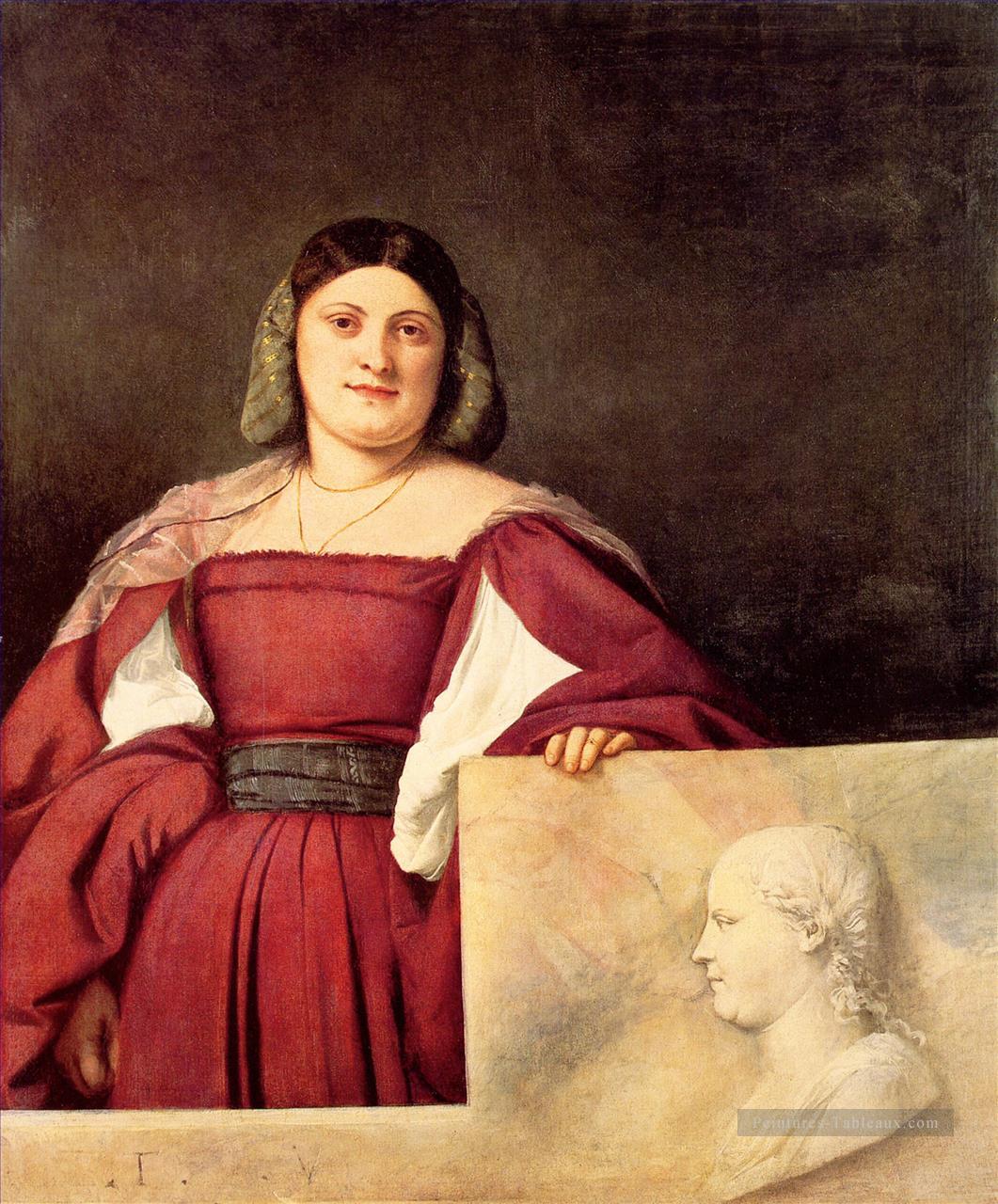 Portrait d’une femme appelée La Schiavona Tiziano Titian Peintures à l'huile